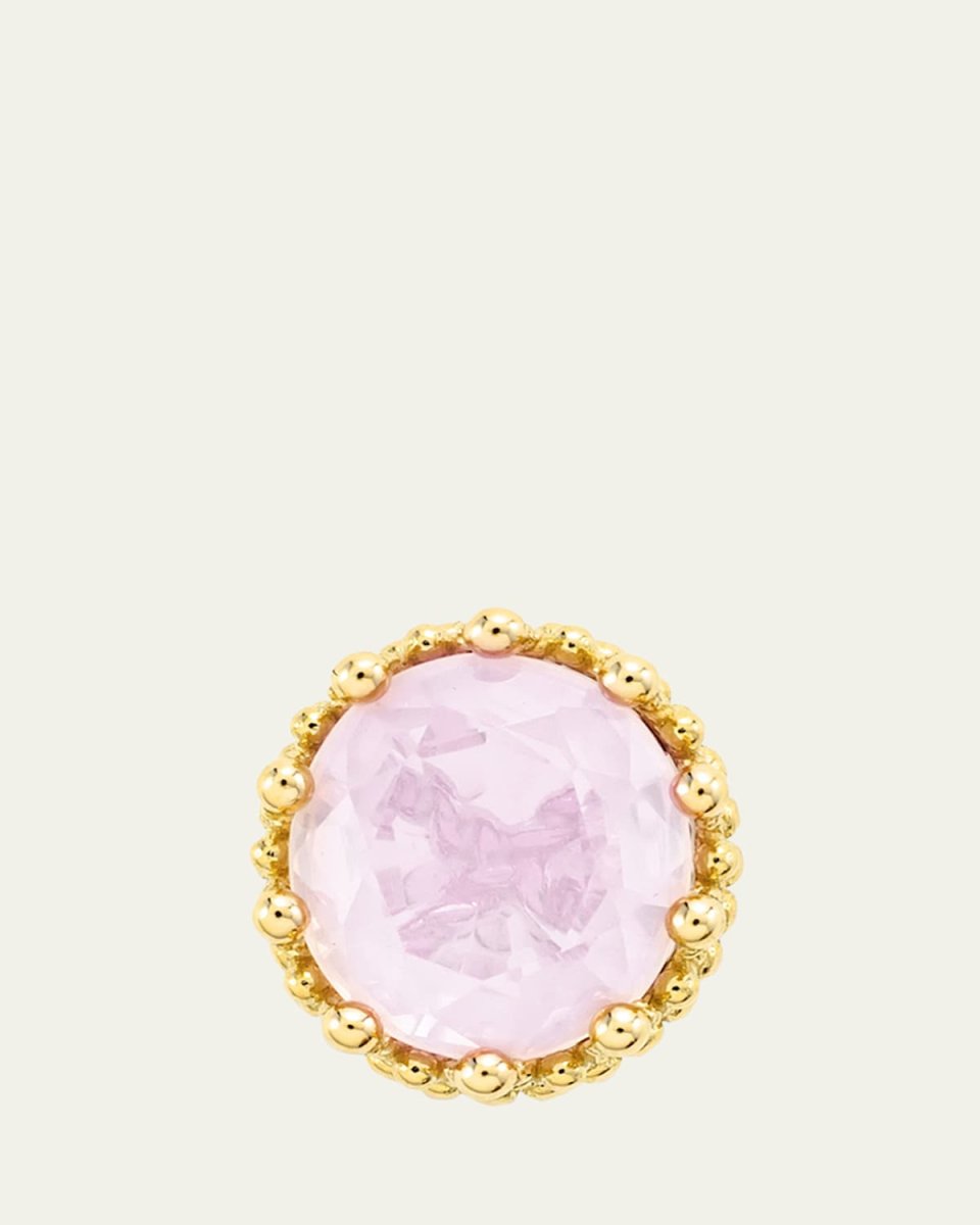 18K Yellow Gold Pierreries Rose Stud Earring, Single
